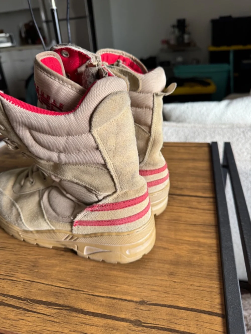 Military Combat Boots Suede Desert Sand Padded Detail